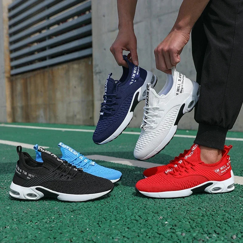 Men Thick Soled Sports Shoes with Fashionable Design Breathable Comfortable Shoes Outdoor Hiking Shoes Zapatillas Hombre De Segu