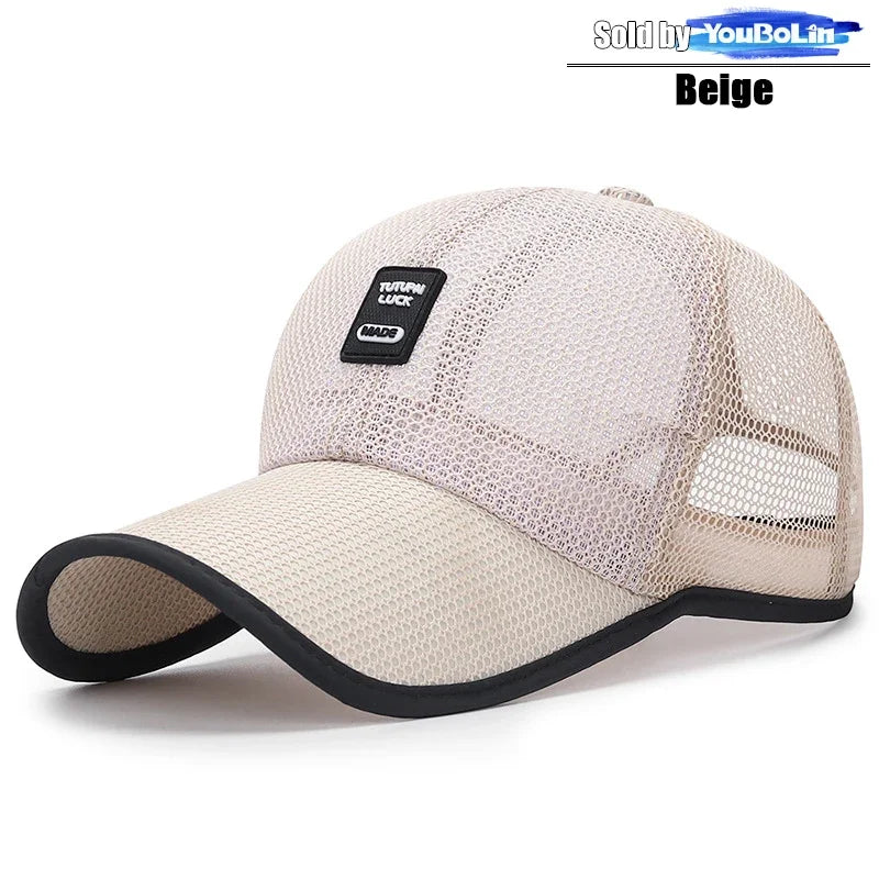 Summer Breathable Mesh Adjustable Baseball Cap Sun Hat Trucker Caps Dad Hats