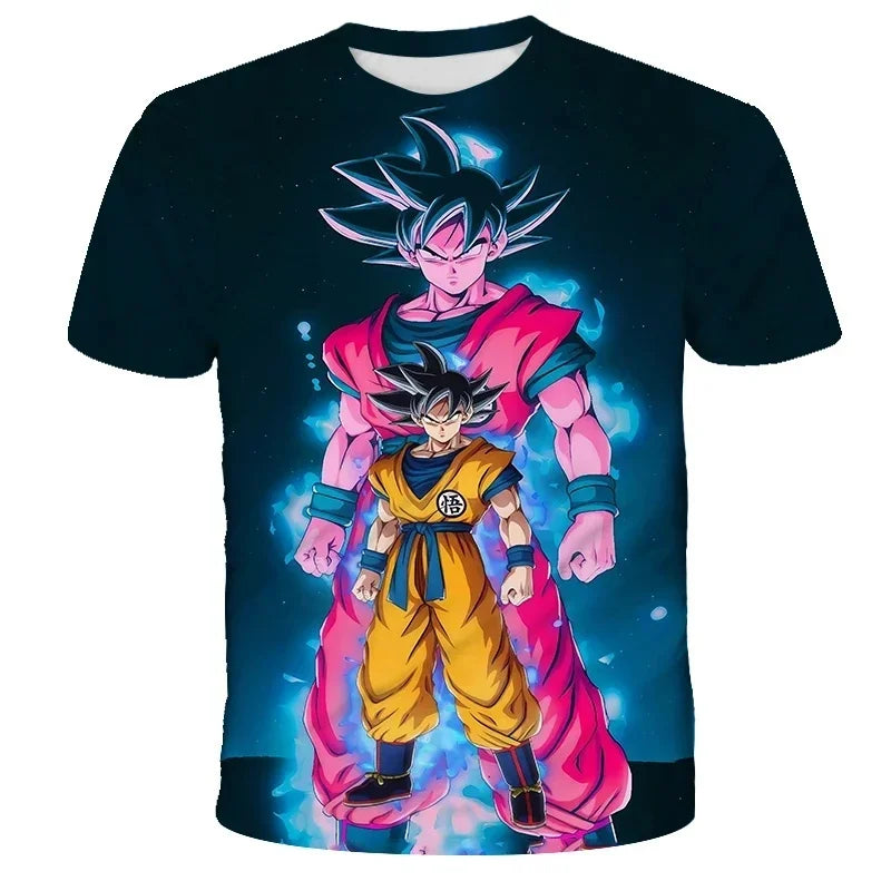 T-shirt d'été à manches courtes pour enfants avec imprimé graphique Dragon Ball Z en 3D - Best-seller - T-shirt tendance pour enfants et adultes - Goku Y2k