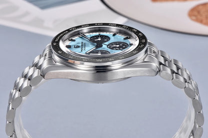 PAGANI DESIGN herenhorloge „New Moon“ – Luxe quartzhorloge, chronograaf, saffierglas met antireflectiebehandeling, keramische lunette, lichtgevende wijzers
