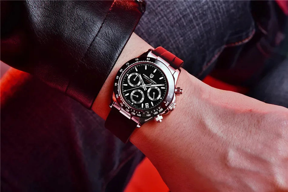 Novo Original PAGANI DESIGN PD-1664 Relógio de Pulso de Luxo para Homem, Movimento de Quartzo Japonês VK63, Safira, Cronógrafo Resistente à Água, Dourado