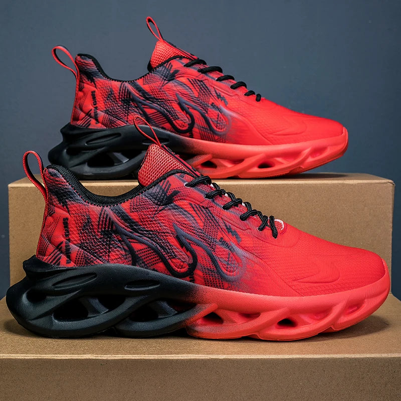Men Running Shoes Breathable Mesh Sports Shoes Cushion Casual Sneakers Lightweight Comfortable Tennis Shoes Athletic Footwear