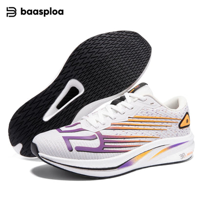 Baasploa Men Professional Running Shoes Lightweight Breathable Jogging Sports Shoes Female Carbon Plate Anti-slip Sneakers