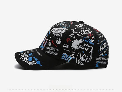 Șapcă de baseball unisex din bumbac cu imprimeu graffiti, pentru femei și bărbați, snapback trendy stil hip-hop, pentru exterior