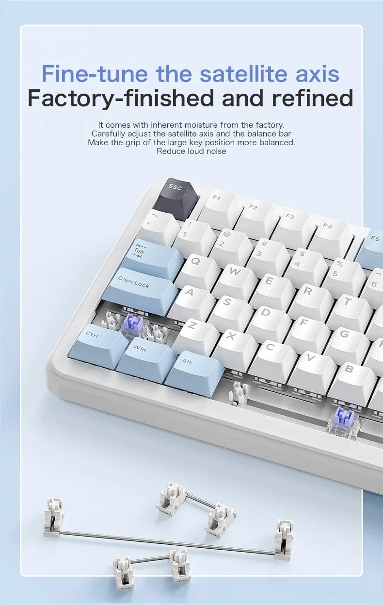 FREEWOLF F75 Gaming Mechanical Keyboard, 75% Tri-Mode Wireless Bluetooth, AULA F75 Same Model, RGB Hot Swappable PBT 4000mAh