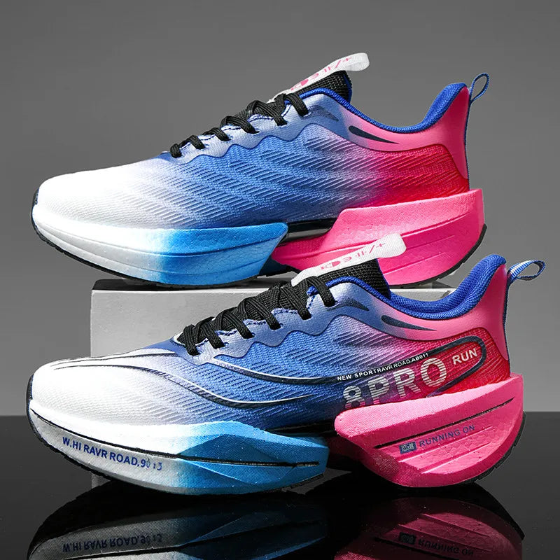 Sneakers da uomo con soletta in carbonio, scarpe sportive da esterno con suola morbida in rete, scarpe da corsa leggere, antiscivolo, casual, da coppia, da tennis