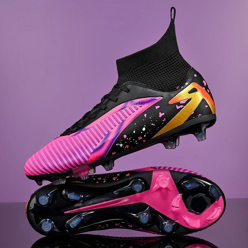 Chaussures de football pour hommes, chaussures de sport, chaussures de futsal à tige haute, chaussures de football de haute qualité pour l'intérieur, antidérapantes, pour l'entraînement en extérieur, crampons ultra-lég