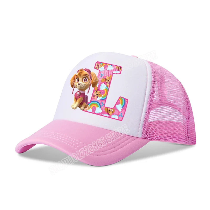 Paw Patrols Baseball Cap Skye Cartoon Anime A-Z Letters Printed Girls Headwear Summer Athleisure Adjustable Fashion Hats Gift