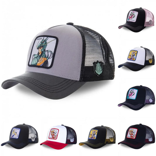 Anime Saint Seiya Cotton Baseball Cap Adjustable Men Women Hip Hop Mesh Trucker Mesh Summer Sun Shading Breathability Cap Hat