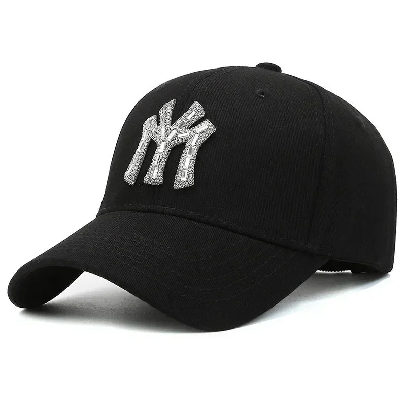 MY kšiltovka s kamínky pro ženy na jaro a podzim, ležérní streetwearová venkovní kšiltovka s kachním kšiltem, módní univerzální baseballová čepice proti slunci