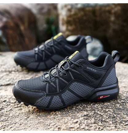 Scarpe da trekking da uomo all-terrain, scarpe sportive outdoor in mesh traspirante, antiscivolo e resistenti all’usura, scarpe da trekking e ciclismo outdoor