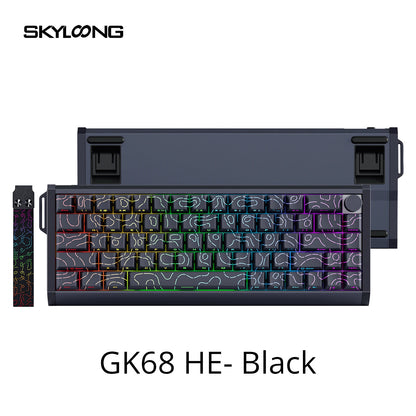 Tastiera magnetica SKYLOONG GK61/GK68 HE con case in alluminio, 8000hz, RT0.01mm, Rapid Trigger, keycap PBT, retroilluminazione RGB, tastiera gaming cablata