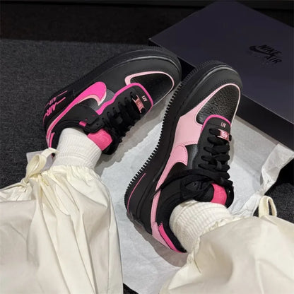 Nike AF1 Shadow Low Women's Casual Versatile Street Fashion Comfortable Sneakers Black Pink CI0919-006