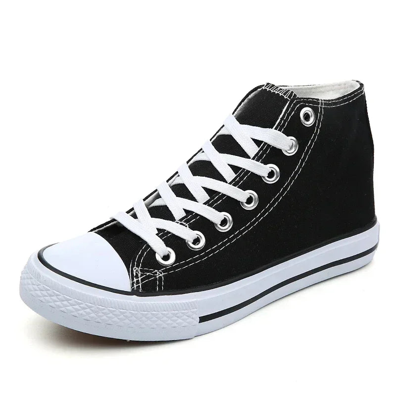 Baskets montantes classiques confortables, chaussures de sport plates, chaussures de marche confortables, mode respirante, toile de loisirs canisée, nouveau