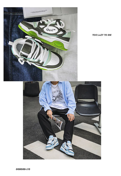 Baskets basses à lacets confortables pour hommes, chaussures à plateforme rehaussées, chaussures de skateboard décontractées, baskets d'extérieur, nouveau, 2023