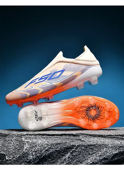 Nouvelles chaussures de football pour hommes, mi-hautes, légères, très vendues, pour l'entraînement sur herbe, antidérapantes, crampons de haute qualité pour l'extérieur.