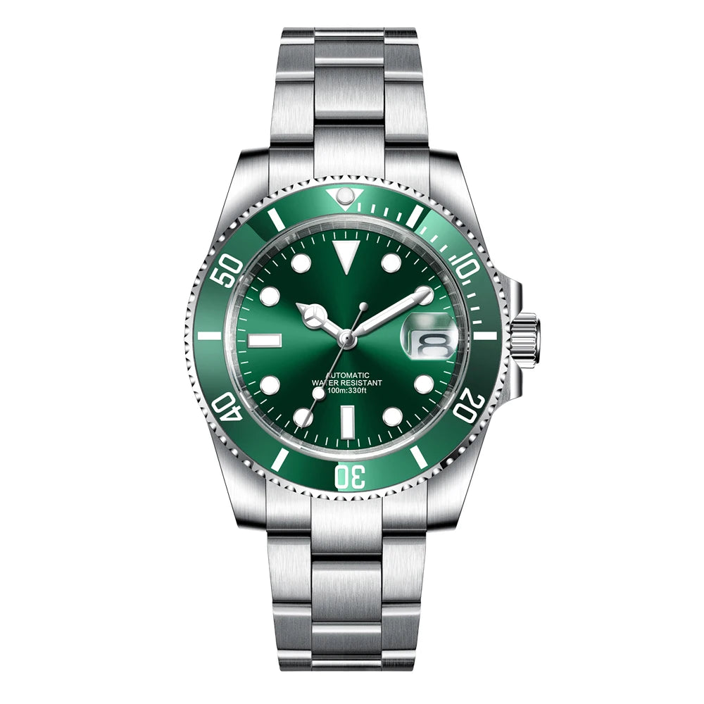 Customized Logo Reloj Men's Mechanical Automatic Wristwatch NH35 Movement 40mm Dial 100M Waterproof Sapphire Glass DIY Corgeut