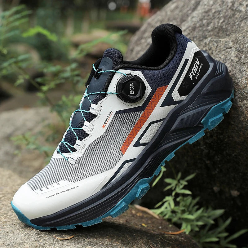 Chaussures de randonnée élégantes pour homme : baskets de trekking résistantes avec doublure moelleuse et chaude pour l'hiver – Chaussures pour homme