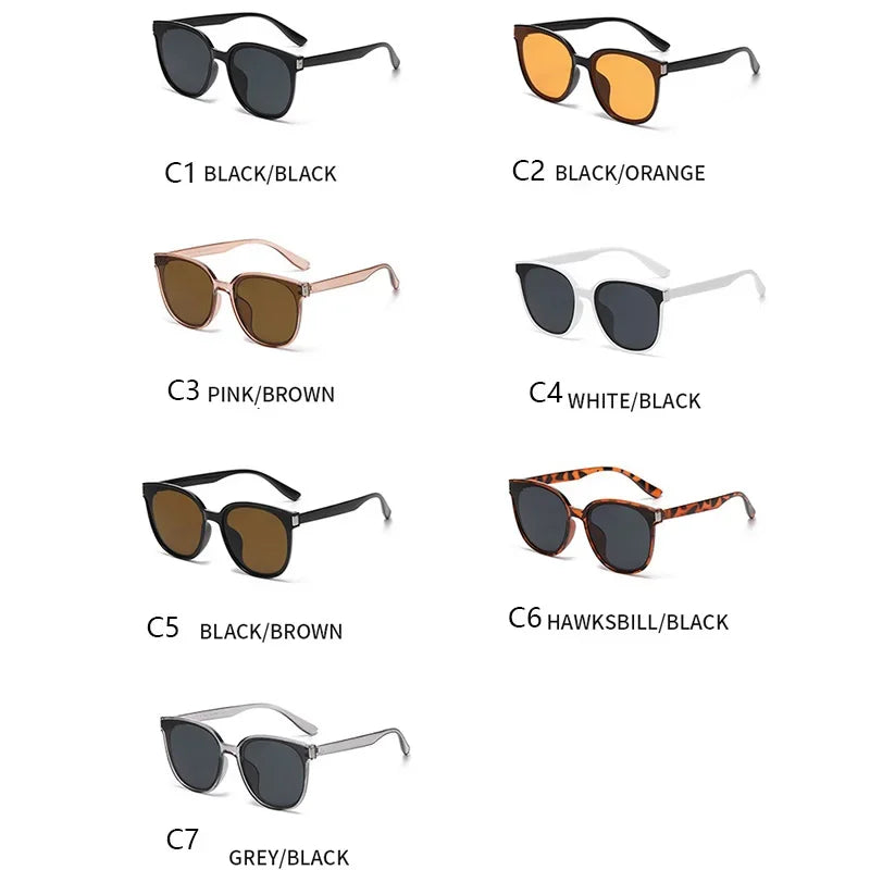 Fashion Korean Vintage Square Sunglasses Women Oversized Sunglass Men Retro Trend Black Sun Glasses Shades Goggle UV400 Eyewear