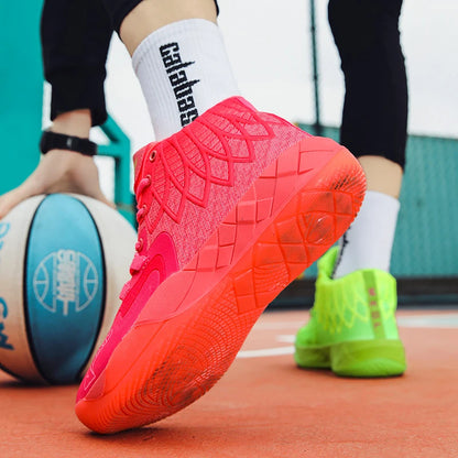 Mládežnické basketbalové boty pro skutečný boj, outdoorové, pohodlné, s odpružením, odolné proti opotřebení, módní, prodyšné