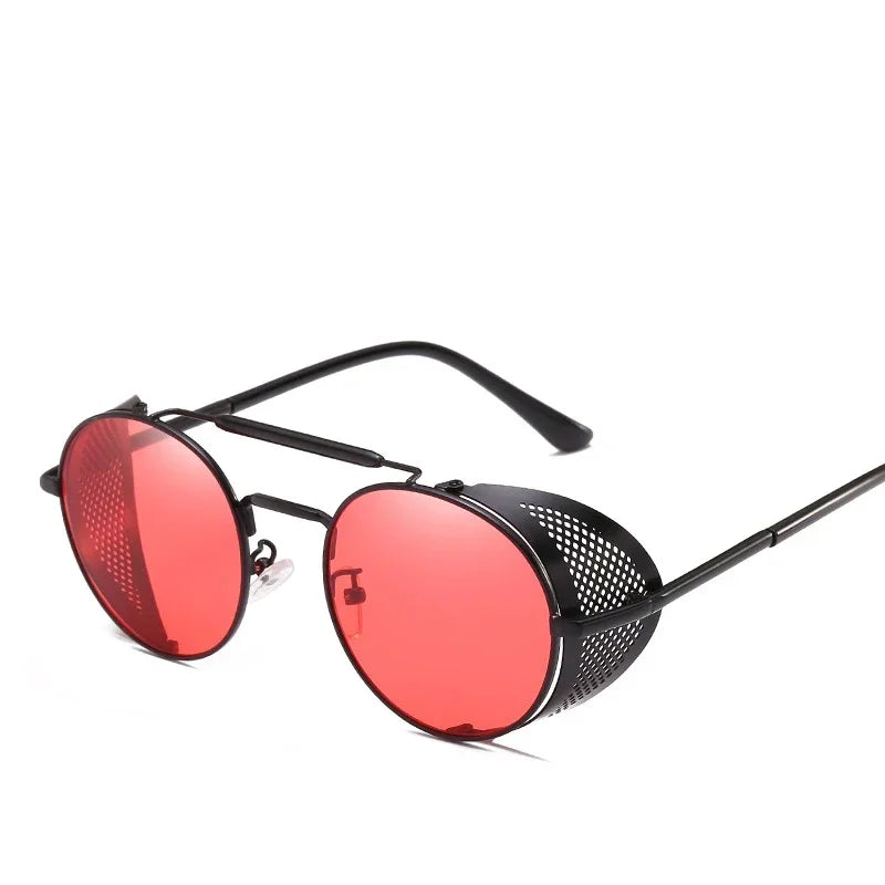 MUSELIFE Retro Round Metal Sunglasses Steampunk Men Women Brand Designer Glasses Oculos De Sol Shades UV Protection