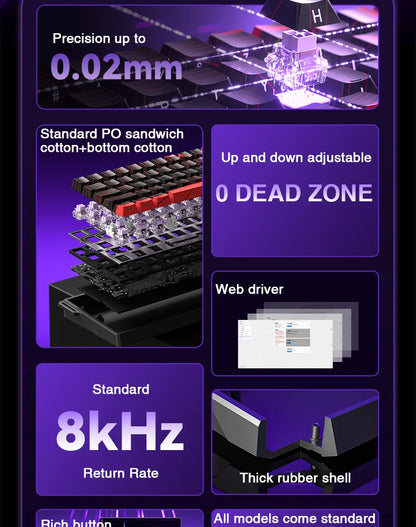 AULA WIN60 HE Magnetic Keyboard 21 Keys Butterfly Keycaps Wired 8K Return RGB Hotswap Customized E-sports Gaming Keyboard
