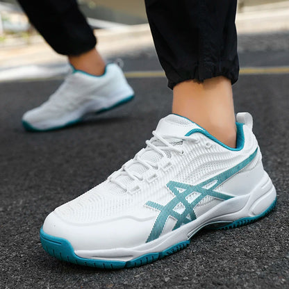 Herren Damen Badmintonschuhe Tischtennisschuhe für Volleyball Handball Sport-Sneaker rutschfest aus Mesh atmungsaktiv für das Training auf dem Spielfeld