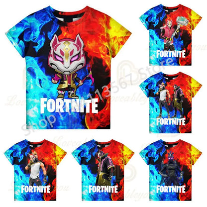 F-Fortnited T-Shirt για νέους: Battle Game – Κοντομάνικα καλοκαιρινά μπλουζάκια για ενήλικες, για εφήβους και έφηβες