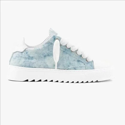 Baskets en toile peinte de style britannique, marque de luxe, pour hommes et femmes, motif à pois, chaussures de sport tendance pour tous les jours.