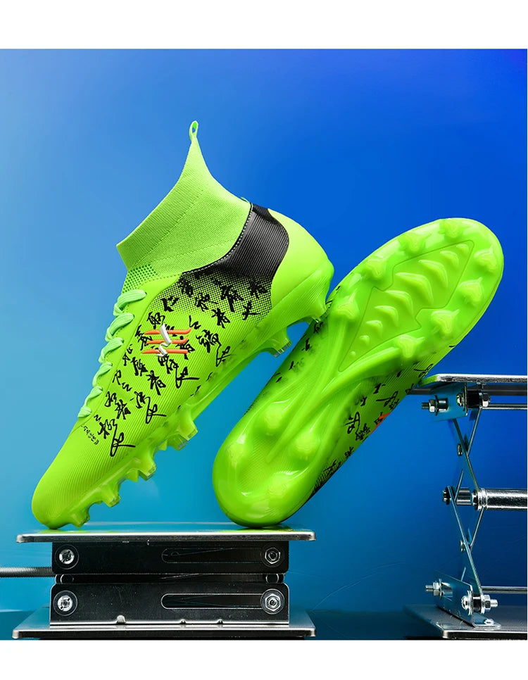Nouvelles bottes de Football hommes chaussures de Football crampons chaussure de Football professionnelle hauts pointes antidérapantes pour grands garçons large baskets d'entraînement