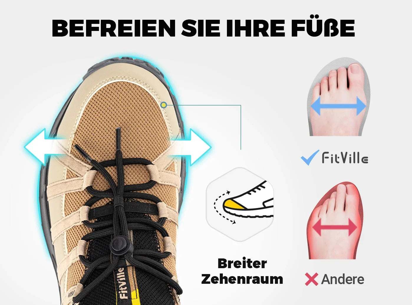 FitVille Wide Slip On Shoes For Men Walking Hiking Shoe Outdoor Trekking Loafer Arch Support Slip Resistant  Wide Toe Box