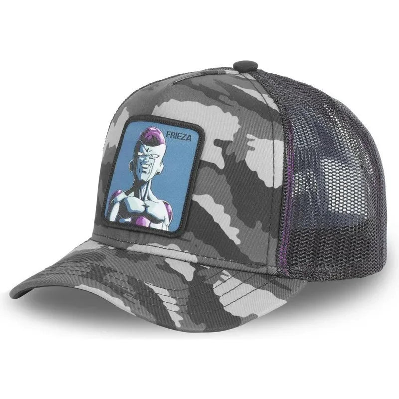 Dragon Ball Buu Goku Cap Summer Travel Peaked Cap Men's Embroidery Hip-Hop Cap Style Sun Visor Adjustable Trucker Mesh Cap