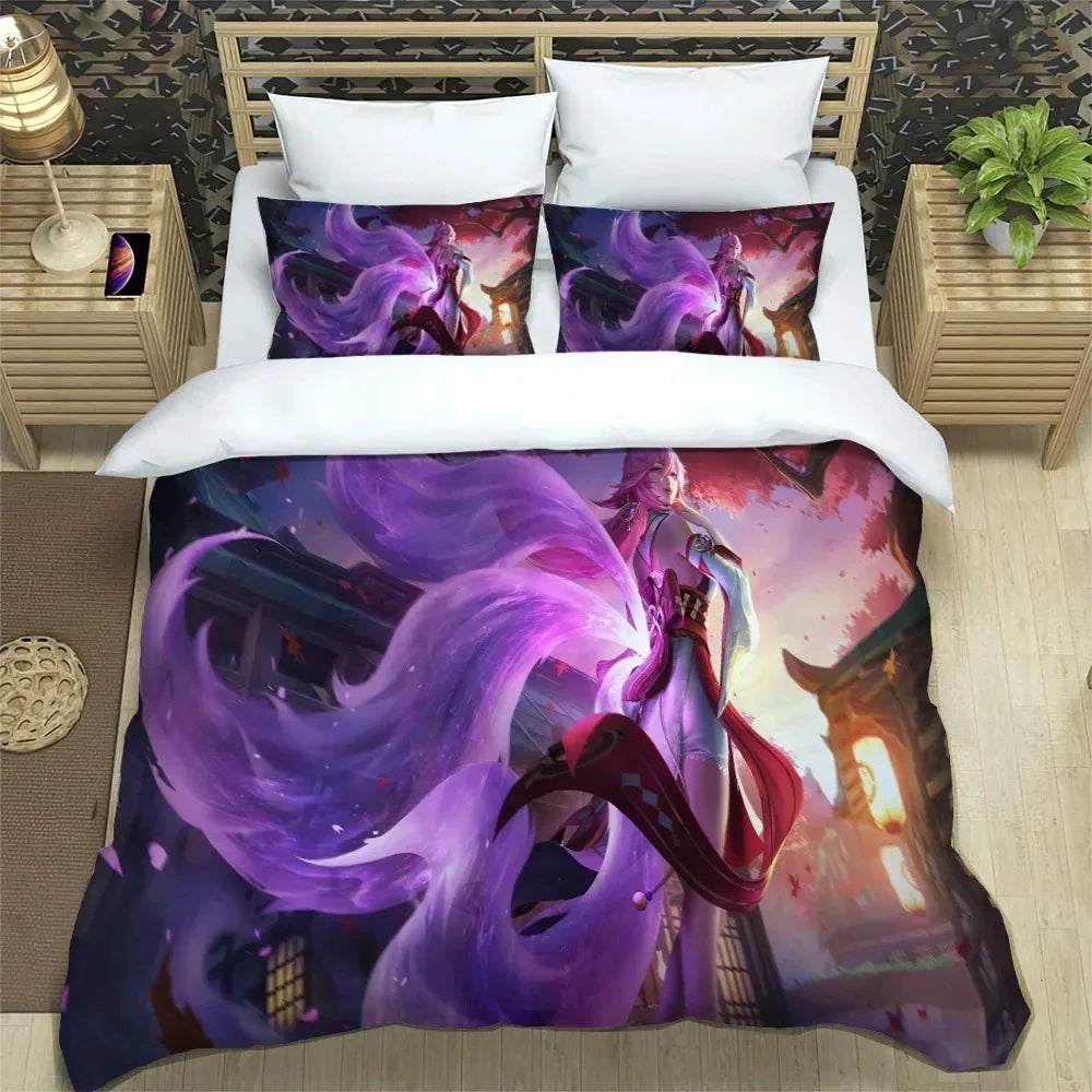 Ensemble de literie Anime Genshin Impact pour garçons et filles, taille Twin et Queen : housse de couette, taie d'oreiller, lit, enfants, adultes, mode, textile d'intérieur