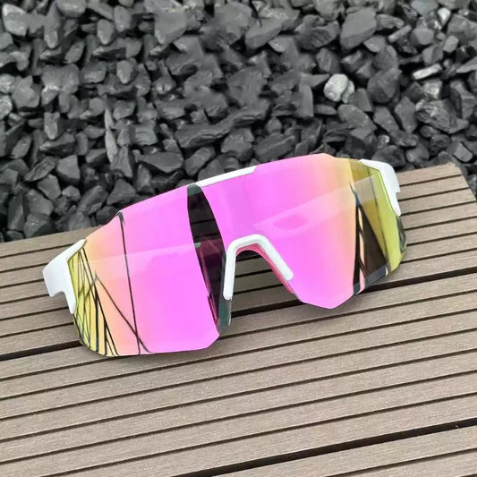 New Cycling Sunglasses Large Frame UV400 Shades UV Protection Outdoor Sports Windproof Anti-Ultraviolet Hiking Climbing Goggles