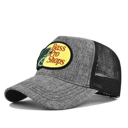 bass football baseball caps Men and women outdoor casual hip-hop Summer sunshade breathable mesh cap