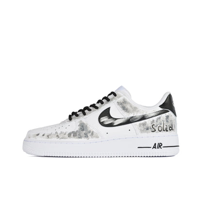 Nike Air Force 1 Cushioning Abrasion Resistant Cushioning, Wear Resistant Low top Skateboard Shoes Women's White Gray