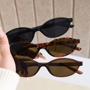 3pcs European and American retro oval small frame women's fashionable sunglasses, personalized trendy glasses