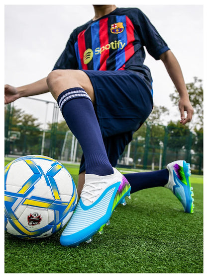 New Men Football Boots Shoes Match Training Soccer Shoes Non-Slip Cleats Long Spikes FG Ultralight Outdoor Sneaker Drop Shipping