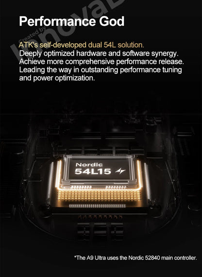 ATK Dragonfly A9 Ultimate trådløs gamingmus A9 Air PAW3950 ultralet ergonomisk e-sportsmus til gamere FPS CSGO A9 Ultra