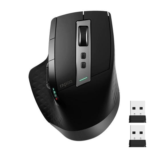 Rapoo New MT710L Multi-mode Rechargeable Wireless Bluetooth Mouse Ergonomic 4000 DPI Support Up to 4 Devices Office Mice