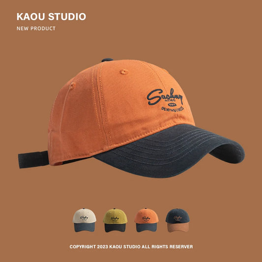 Deep top men's baseball cap big head circumference contrasting color trend street versatile sunshade women's cap