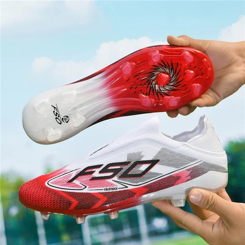 Nouvelles chaussures de football pour hommes, chaussures de sport, chaussures de soccer, haute qualité, ultralégères, haute tige, respirantes, futsal, antidérapantes, pour match en extérieur