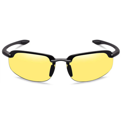 JULI Sports Sunglasses for Men Women TR90 Rimless Frame UV400 Protection for Cycling Running Fishing Baseball Driving 8001