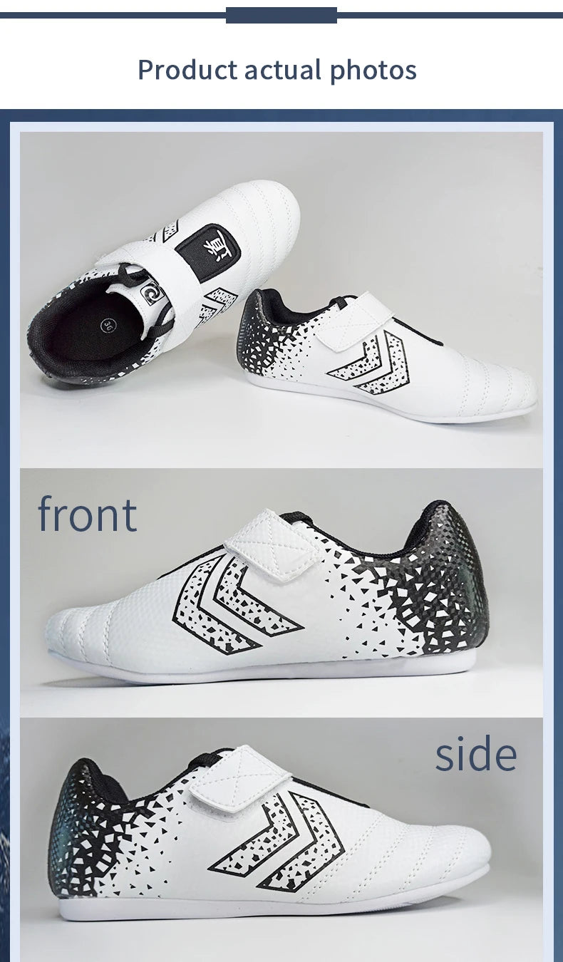 Zapatillas de taekwondo transpirables y resistentes al desgaste, para kickboxing y kung fu. Zapatillas profesionales de taekwondo y artes marciales, para niños y adultos.