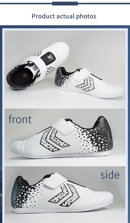 Zapatillas de taekwondo transpirables y resistentes al desgaste, para kickboxing y kung fu. Zapatillas profesionales de taekwondo y artes marciales, para niños y adultos.