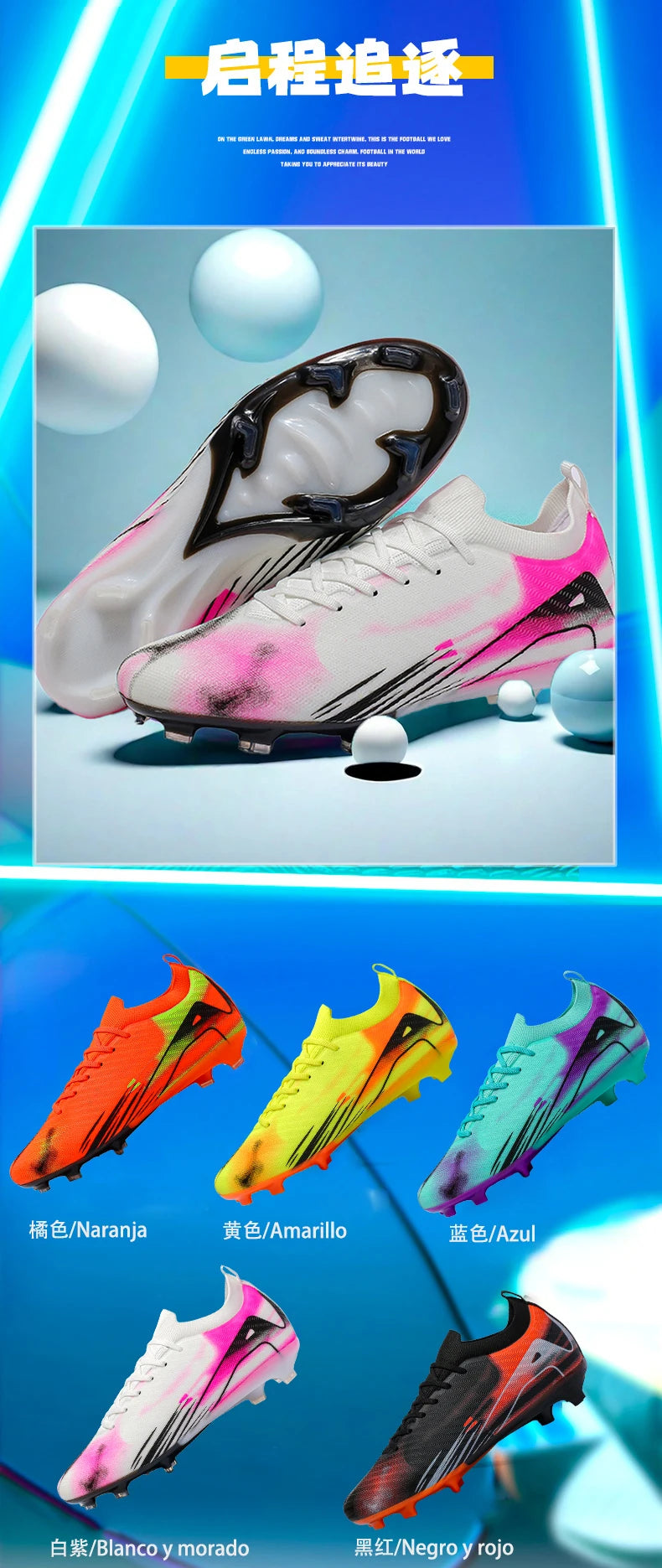 Herren-Fußballschuhe FG – rutschfeste Trainingsschuhe – Fußballschuhe mit langen Stollen – ultraleichte Outdoor-Schuhe – Dropshipping