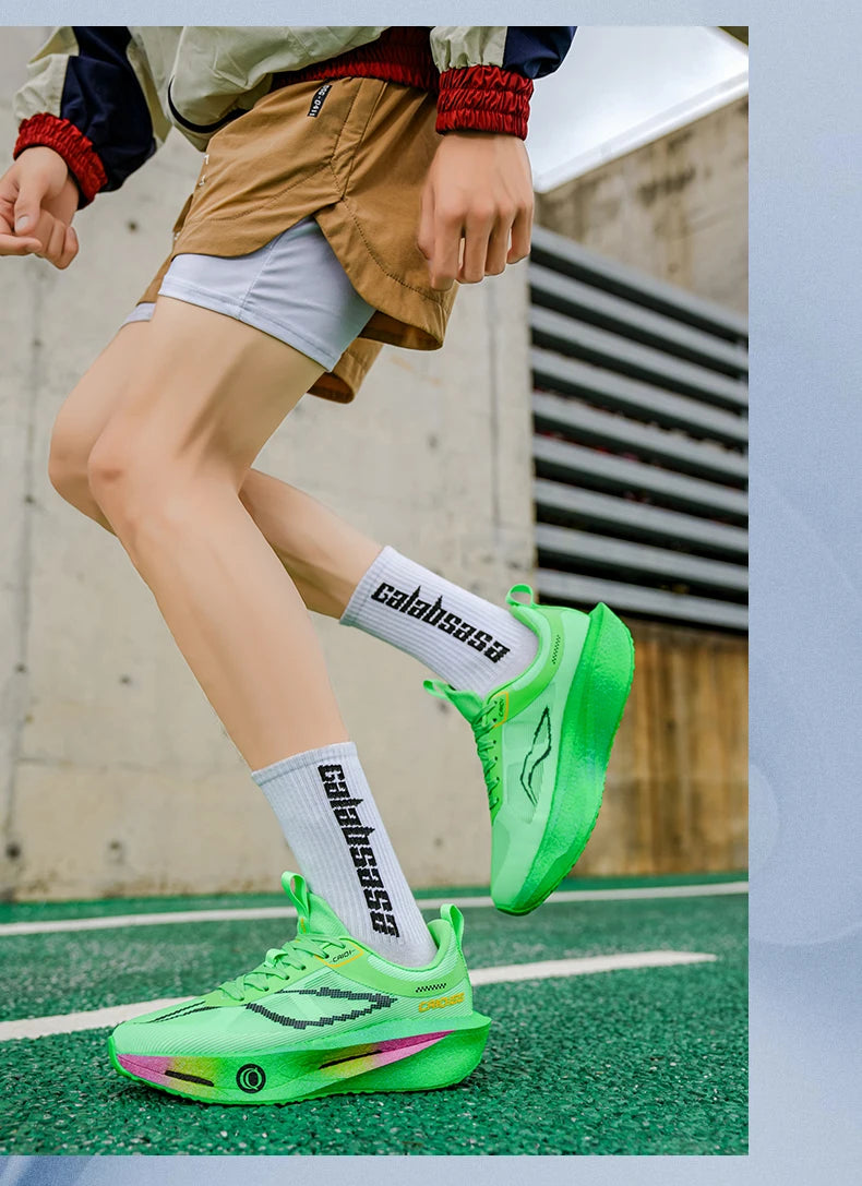 Buty do biegania z karbonową płytką do maratonu, męskie, sportowe, specjalistyczne, oddychające, lekkie, damskie, wygodne sneakersy sportowe outdoorowe