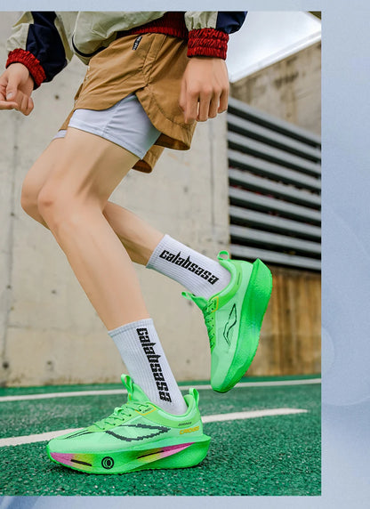Buty do biegania z karbonową płytką do maratonu, męskie, sportowe, specjalistyczne, oddychające, lekkie, damskie, wygodne sneakersy sportowe outdoorowe