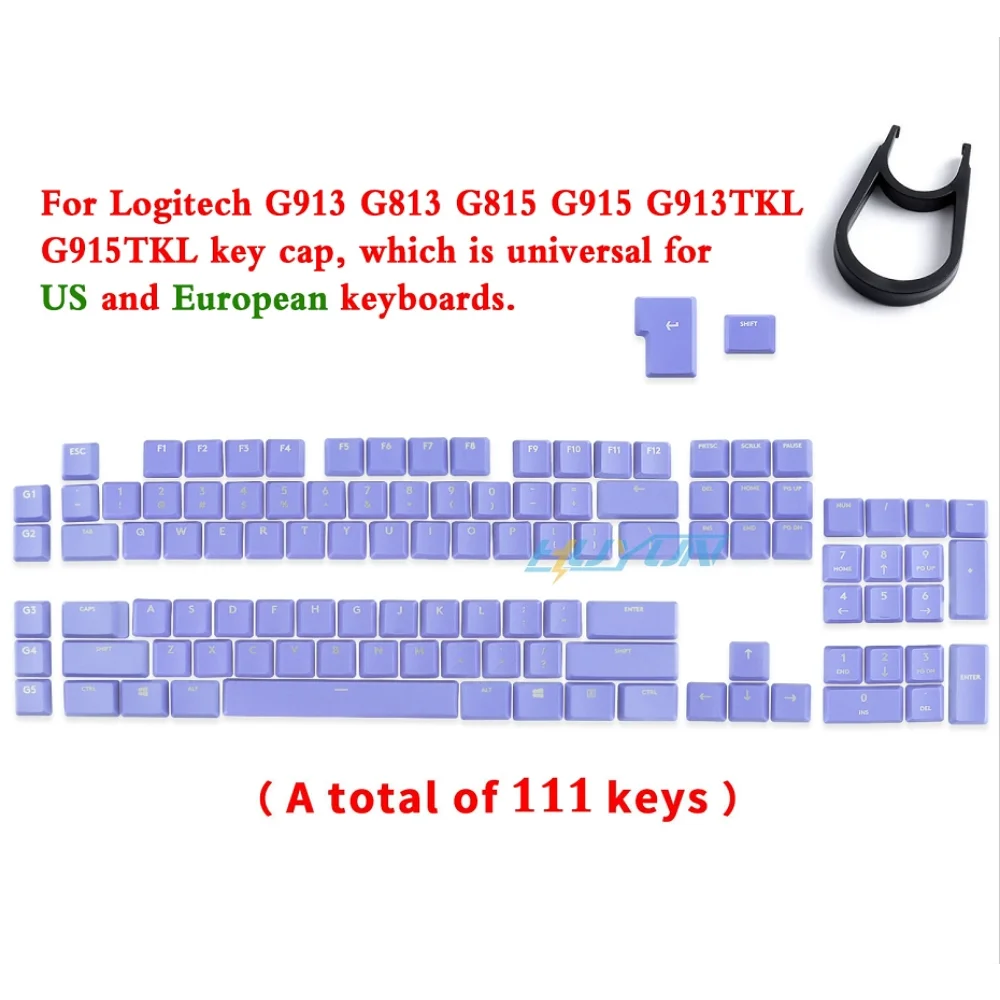 G915 913 TKL G815 G813 Textured Anti Slip Transparent Backlit Keycap, Suitable for Logitech Mechanical Keyboard