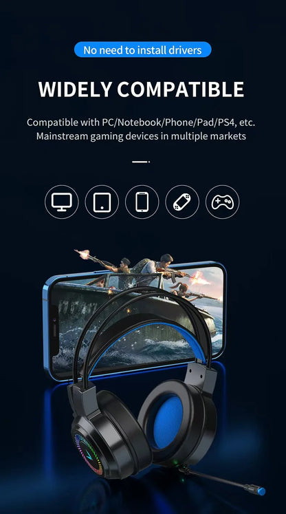 G58 Gaming Headset Wired 7.1 Channel PUBG Headset for Computer Laptop